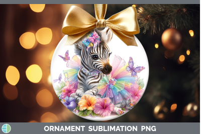 Zebra Ornament Safari Rainbow Summer Sublimation Bauble Desi