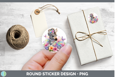 Safari Rainbow Summer Zebra Stickers | Round Labels Designs