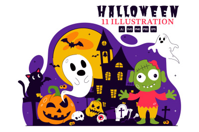 11 Happy Halloween Night Festival Illustration