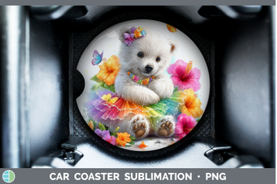 Polar Bear Car Coaster Safari Rainbow Summer Sublimation Dri