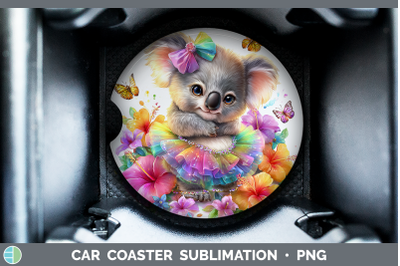 Koala Car Coaster Safari Rainbow Summer Sublimation Drink Ma
