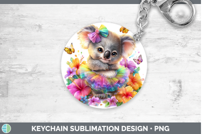 Koala Keychain Safari Rainbow Summer Sublimation Keyring Des