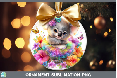 Koala Ornament Safari Rainbow Summer Sublimation Bauble Desi