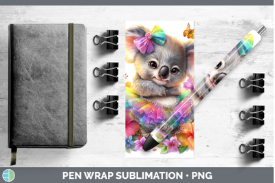 Koala Pen Wrap Safari Rainbow Summer Sublimation Pen Designs