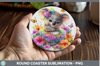 Koala Round Coaster Safari Rainbow Summer Sublimation Coaste