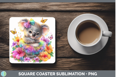Koala Square Coaster Safari Rainbow Summer Sublimation Drink