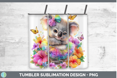 Koala Tumbler Safari Rainbow Summer Sublimation 20 oz Skinny