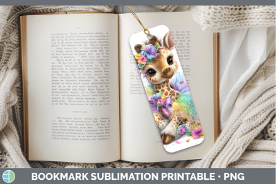 Giraffe Bookmark Safari Rainbow Summer Sublimation Printable
