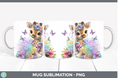Giraffe Mug Wrap Safari Rainbow Summer Sublimation Coffee Cu