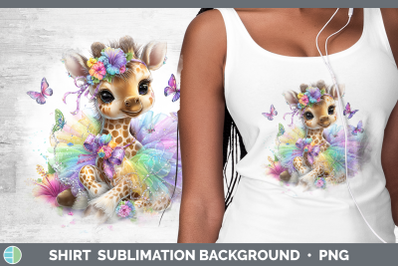 Giraffe Shirt Safari Rainbow Summer Sublimation Background D