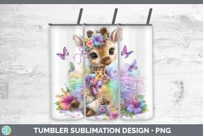 Giraffe Tumbler Safari Rainbow Summer Sublimation 20 oz Skin