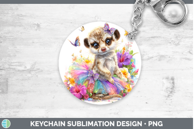 Meerkat Keychain Safari Rainbow Summer Sublimation Keyring D
