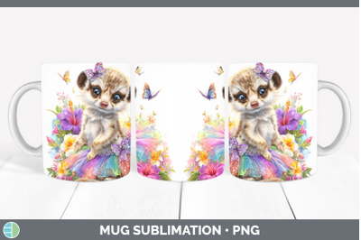 Meerkat Mug Wrap Safari Rainbow Summer Sublimation Coffee Cu