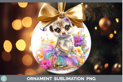 Meerkat Ornament Safari Rainbow Summer Sublimation Bauble De