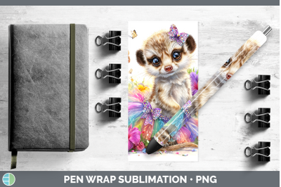 Meerkat Pen Wrap Safari Rainbow Summer Sublimation Pen Desig