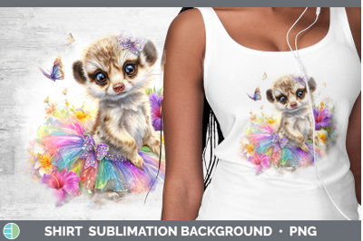 Meerkat Shirt Safari Rainbow Summer Sublimation Background D
