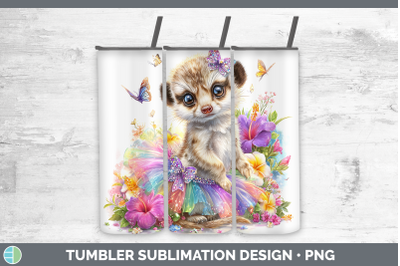 Meerkat Tumbler Safari Rainbow Summer Sublimation 20 oz Skin