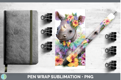 Rhino Pen Wrap Safari Rainbow Summer Sublimation Pen Designs