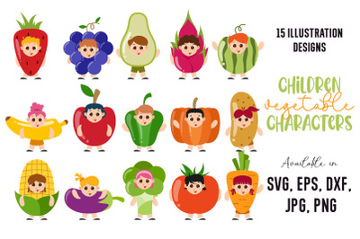 Happy Children Vegetable Character Bundle