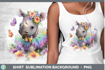 Rhino Shirt Safari Rainbow Summer Sublimation Background Des