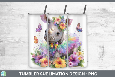 Rhino Tumbler Safari Rainbow Summer Sublimation 20 oz Skinny