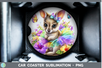 Kangaroo Car Coaster Safari Rainbow Summer Sublimation Drink