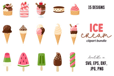 Ice Cream Clipart Bundle