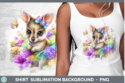 Kangaroo Shirt Safari Rainbow Summer Sublimation Background