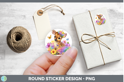 Safari Rainbow Summer Impala Stickers | Round Labels Designs