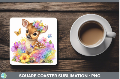 Impala Square Coaster Safari Rainbow Summer Sublimation Drin