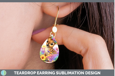 Impala Teardrop Earrings Safari Rainbow Summer Sublimation E