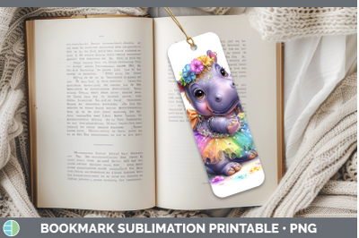 Hippo Bookmark Safari Rainbow Summer Sublimation Printable D