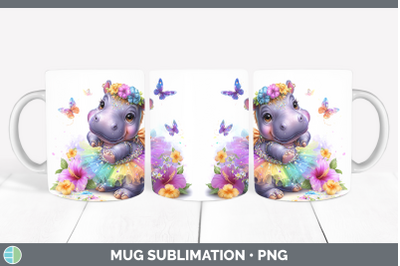 Hippo Mug Wrap Safari Rainbow Summer Sublimation Coffee Cup