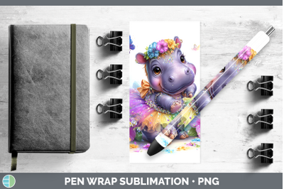 Hippo Pen Wrap Safari Rainbow Summer Sublimation Pen Designs
