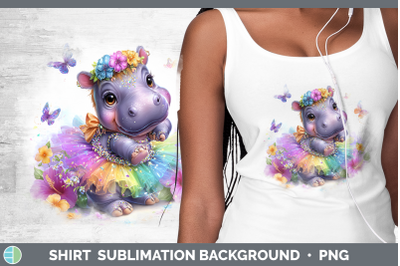 Hippo Shirt Safari Rainbow Summer Sublimation Background Des