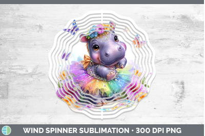 Hippo Wind Spinner Safari Rainbow Summer Sublimation Spinner