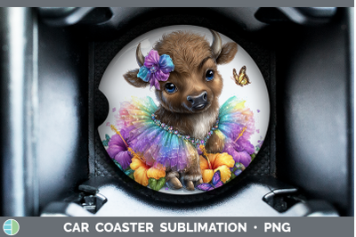 Buffalo Car Coaster Safari Rainbow Summer Sublimation Drink