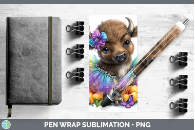 Buffalo Pen Wrap Safari Rainbow Summer Sublimation Pen Desig