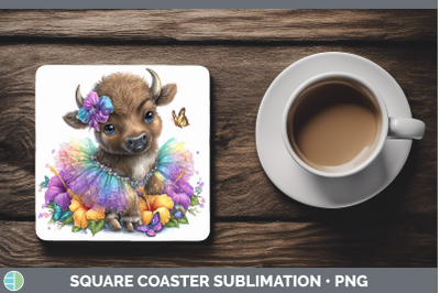 Buffalo Square Coaster Safari Rainbow Summer Sublimation Dri
