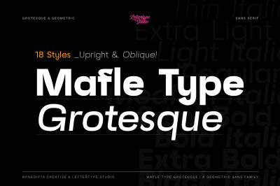 Mafle Type Grotesque a Geometric Sans Serif Family