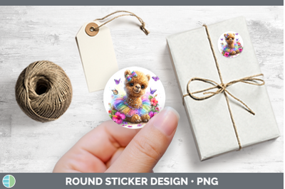 Safari Rainbow Summer Camel Stickers | Round Labels Designs