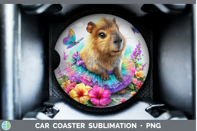 Capybara Car Coaster Safari Rainbow Summer Sublimation Drink