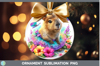 Capybara Ornament Safari Rainbow Summer Sublimation Bauble D