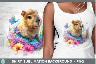 Capybara Shirt Safari Rainbow Summer Sublimation Background