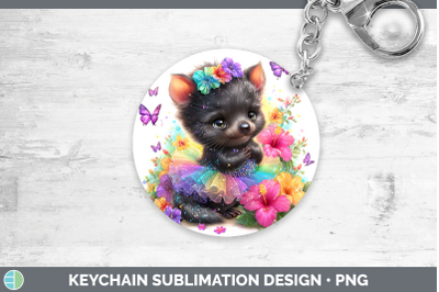 Tasmanian Devil Keychain Safari Rainbow Summer Sublimation K