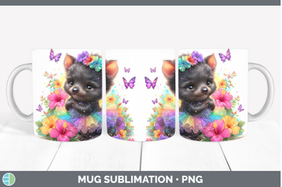 Tasmanian Devil Mug Wrap Safari Rainbow Summer Sublimation C