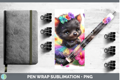 Tasmanian Devil Pen Wrap Safari Rainbow Summer Sublimation P