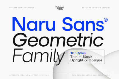 Naru Sans a Geometric Sans Family
