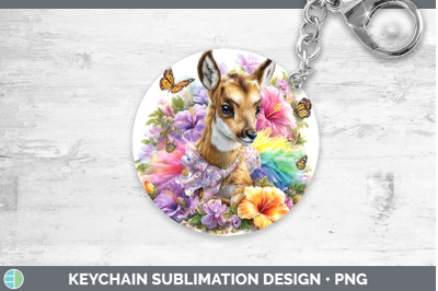 Antelope Keychain Safari Rainbow Summer Sublimation Keyring