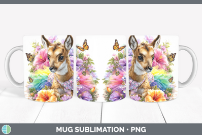Antelope Mug Wrap Safari Rainbow Summer Sublimation Coffee C